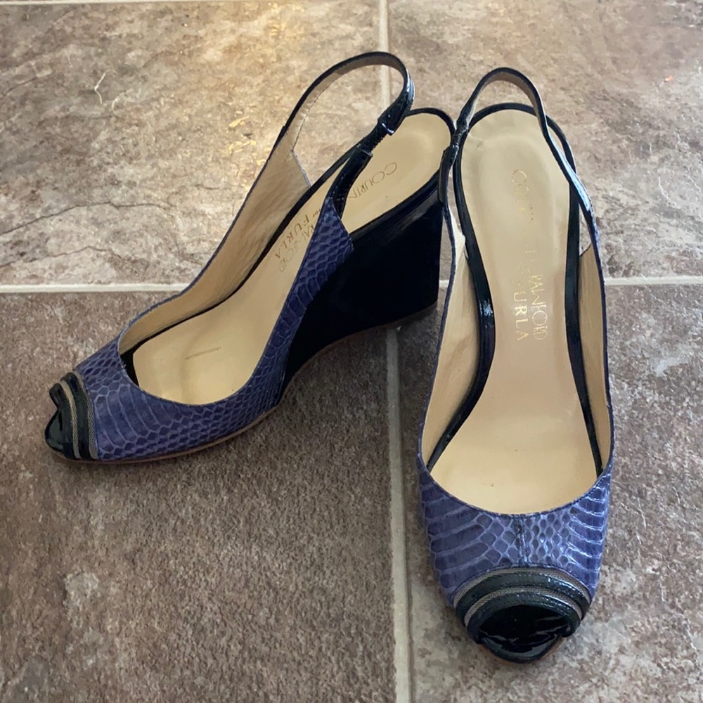 Courtney Crawford For Furla Peep Toe Wedges